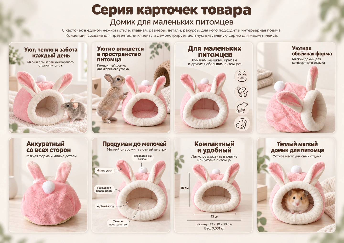 Полная серия слайдов для домика маленьких питомцев